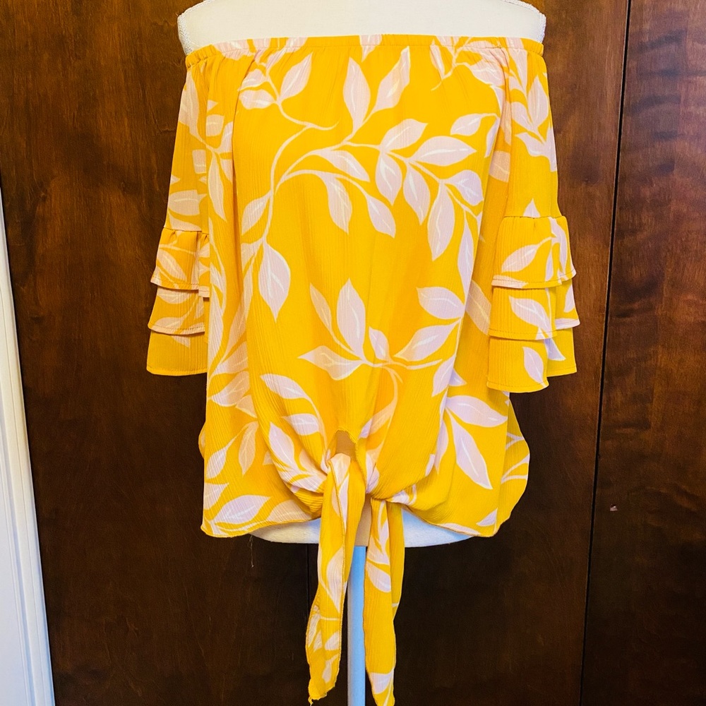 Tyche Bright Yellow off the Shoulder Blouse